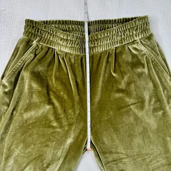 Araminta James Velour Jogger Olive Green Women’s Small Pockets Y2K Velvet Lounge - Picture 4 of 13